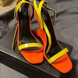 Women's Orange and Yellow Heels